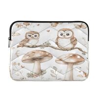 Kigai Mushroom Owls Laptop Sleeve Bag for 13-14 inch Notebook Shockproof Protective Laptop Case Port