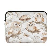 Kigai Mushroom Owls Laptop Sleeve Bag for 13-14 inch Notebook Shockproof Protective Laptop Case Port