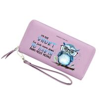 ZRTARY Customized Cute Owl Wallets for Women,Birthday Gift,Holiday Gift for Family,Friends,Women,Gra