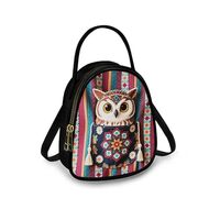 Jolamirel Folk Art Owl Print Cell Phone Purse Crossbody Handbag for Women, Bohemia Ethnic Stripes Sm
