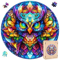 Qslignumcarva Wooden Puzzle for Adults, Owl Jigsaw Puzzles Unique Animal Shape Puzzles Family Game f