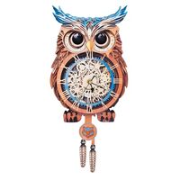 3D Wooden Puzzles for Adults - Owl Clock, 3D Mechanical Wood Model Kit, Good Gifts Idea for Family a