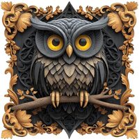 delobil Wooden Puzzles for Adults 200 Pieces, 3D Owl Wooden Puzzles, Unique Shaped Bird Jigsaw Puzzl