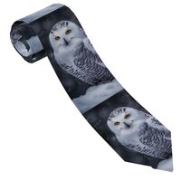 LPSRTWE Arctic Owl Men's Necktie Classic Silk Skinny Tie Woven Jacquard Neck Ties for Men
