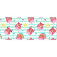 susiyo 2 Rolls Cartoon Owl Pattern on Striped Birthday Wrapping Paper Roll - Mini Wrapping Paper for