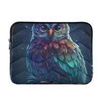 FUQIUMI Quilted Laptop Sleeve,Bumps and Scratches,Starry Sky Owl Laptop Protective Case for 13-14 in