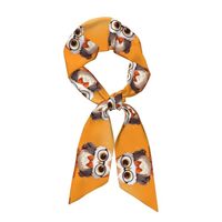 WZYWHJ Clever Owl Picture Silk Scarf for Women 46.9 * 3.1 In Headband