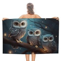 QMNBTES Owl on Tree Beach Towels Oversized 51x31 Inch Quick Dry Bath Towels Sand Free Pool Towel Sup
