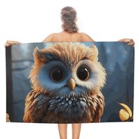 QMNBTES Cute Owl Beach Towels Oversized 51x31 Inch Quick Dry Bath Towels Sand Free Pool Towel Super 