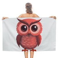 QMNBTES Cute Red Owl Beach Towels Oversized 51x31 Inch Quick Dry Bath Towels Sand Free Pool Towel Su