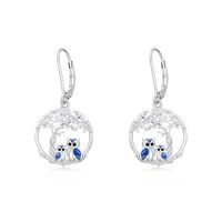 Owl Earrings for Women Tree of Life 925 Sterling Silver Owl Animal Earrings Symbolic Jewelry Birthda