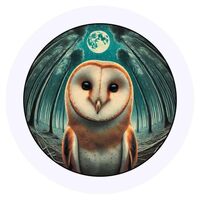 24 x 40mm Round 'Happy Barn Owl' Stickers (SK00070224)
