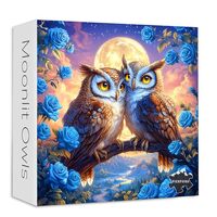 Impossible Owl Flower Puzzles for Adults, PICKFORU Beautiful Bird Puzzles 1000 Pieces Blue Rose, Har