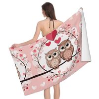 ZHYGZWWG Cute Owls Printed Bath Towel-100% Polyester Microfiber, Quick-Drying and Super Soft, Very S