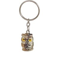 UNDERPINE Handcrafted Natural Buffalo Horn Owl Cute Keychain - Feng Shui Keychain for Women - Unique