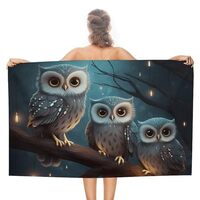 JTKBNVM Owl on Tree Beach Towels Oversized 31"X51" Pool Swim Towels Sand Free, Super Absor