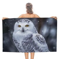 JTKBNVM Arctic Owl Beach Towels Oversized 31"X51" Pool Swim Towels Sand Free, Super Absorb