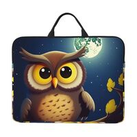 Laptop Case Sleeve Owl and Yellow Moon Laptop Bag Computer Carrying Case 14" Computer Protectiv