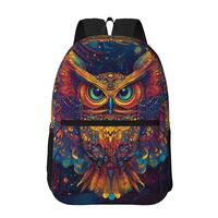 FZVRDPB Psychedelic Owl Backpack for Men Women Shoulder Bags Casual Daypack Travel Work Outdoor Back