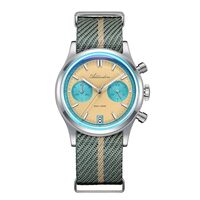 ADDIESDIVE Chronograph Watch Quartz Sweep Second Movement 100 M Waterproof BGW9 Luminous Owl Dial Sp