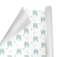 SEINDUS Gift Wrapping Paper Roll 58" X 23" ，Arctic Owl Pattern Gift Wrap Paper Fade-Resi