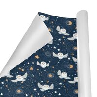 SEINDUS Gift Wrapping Paper Roll 58" X 23" ，Owls Flying In The Night Sky Gift Wrap Paper