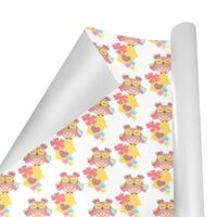 SEINDUS Gift Wrapping Paper Roll 58" X 23" ，Beautiful Cute Owls And Birdhouse Gift Wrap 