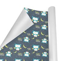 SEINDUS Gift Wrapping Paper Roll 58" X 23" ，Pattern Of Retro Cute Owl Gift Wrap Paper Fa