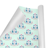 SEINDUS Gift Wrapping Paper Roll 58" X 23" ，Christmas Owls Gift Wrap Paper Fade-Resistan