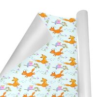 SEINDUS Gift Wrapping Paper Roll 58" X 23" ，Cute Fox And Owl Pattern Gift Wrap Paper Fad