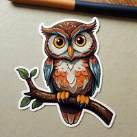 lobbster91.Sticker Owl Stickers 2in. Waterproof Vinyl Decals for Water Bottles Laptop Refrigerator L