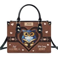 Personalized PU Leather Handbags for Women - Custom Shoulder Tote Bag For Book Lovers - Bookworms Gi