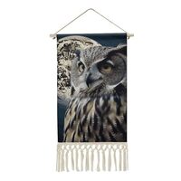 KLWQR Cotton And Linen Hanging Poster with Tassel 10 X 19.6 Inch Long Vertical Wall Hanging Tapestry