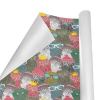 SEINDUS Gift Wrapping Paper Roll 58" X 23" ，Crowd Of Cute Owl Gift Wrap Paper Fade-Resis