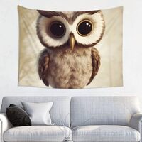 LKVNSWERT Cute Owl Tapestry for Bedroom Aesthetic Tapestries 29" x 37" Wall Art Decoration