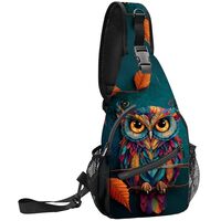 FyLybois Owl Sling Bag for Women Crossbody Backpack Lightweight Chest Daypack Fashion Shoulder Bags 