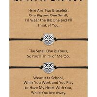 GBTBYS Back to School Gifts 2 Pcs Owl Bracelet Mommy and Me First Day of School Matching Wish Bracel