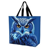 Blue Owl Shoulder Tote Bag, Casual Shopping Bags Handbag Large Shoulder Bag for Work Beach Travel An