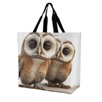 Funny Owl Shoulder Tote Bag, Casual Shopping Bags Handbag Large Shoulder Bag for Work Beach Travel A