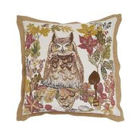 SARO LIFESTYLE Embroidered Owl Throw Pillow Cover