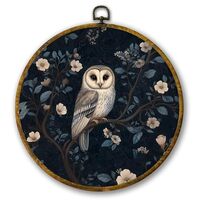 Mcehtle Vintage Gothic Owl Floral Wall Art Decor, Dark Academia Floral Botanical Framed Canvas Print