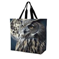 Owl And Moon Shoulder Tote Bag, Casual Shopping Bags Handbag Large Shoulder Bag for Work Beach Trave