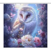 OGHNBV Fantasy Exquisite Owl Shower Curtain Fabric Shower Curtains Bathroom Waterproof Lightweight 7