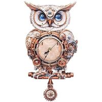 Jigfoxy 3D Wooden Puzzles for Adults Mechanical Owl Clock, Mechanical 3D Puzzle Clock Building Kit- 