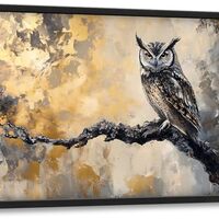 Owl Large Wall Art Framed Gold Wall Decor for Living Room Mountain Owl Pictures Oversized Canvas Pri