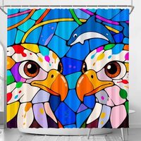 atwwit Shower Curtain Chicken Durable Bathroom Curtains Guest Bathroom Decor Mid Century Modern Look