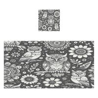 WELLDAY Black White Owls Bath Towels Cotton Soft Absorbent Quick Dry Bath Towel Set of 2 for Home Ho