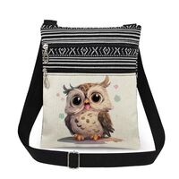 XiaoGalaee Owl Print Crossbody Bag A Gift for Owl Lovers Men Messenger Bag Adjustable Shoulder Strap