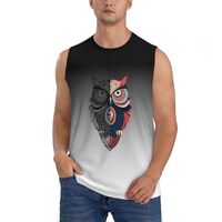 Haebfsl Mandala Owl Gift Art Colorful Anime Animals Men's Sleeveless Muscle Shirts,Running Tank