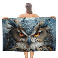 NTVOWPZO Owl Microfiber Beach Towel 31"X 51" Super Absorbent Quick Dry Pool Towels Oversiz